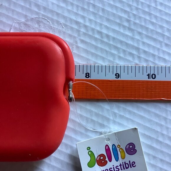 Jellie Red Silicone Clutch Wallet Ball Clasp 7.5”x 4” NEW NWT - Picture 6 of 7